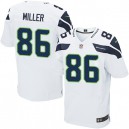 Men Nike Seattle Seahawks &86 Zach Miller Elite White NFL Jersey