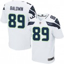 Men Nike Seattle Seahawks &89 Doug Baldwin Elite White NFL Jersey