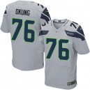 Men Nike Seattle Seahawks &76 Russell Okung Elite Grey Alternate NFL Jersey