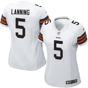 Femmes Nike Cleveland Browns # 5 Spencer Lanning Élite blanc NFL Maillot Magasin