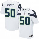 Men Nike Seattle Seahawks &50 K.J. Wright Elite White NFL Jersey