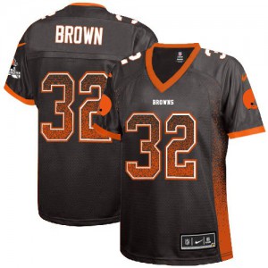 Femmes Nike Cleveland Browns # 32 Jim Brown élite Brown Drift mode NFL Maillot Magasin