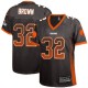 Women Nike Cleveland Browns &32 Jim Brown Elite Brown Drift Fashion NFL Jersey