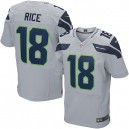 Men Nike Seattle Seahawks &18 Sidney Rice Elite Grey Alternate NFL Jersey