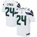 Men Nike Seattle Seahawks &24 Marshawn Lynch Elite White NFL Jersey