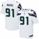 Men Nike Seattle Seahawks &91 Cassius Marsh Elite White NFL Jersey