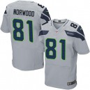 Men Nike Seattle Seahawks &81 Kevin Norwood Elite Grey Alternate NFL Jersey