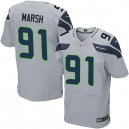 Men Nike Seattle Seahawks &91 Cassius Marsh Elite Grey Alternate NFL Jersey