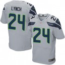 Men Nike Seattle Seahawks &24 Marshawn Lynch Elite Grey Alternate NFL Jersey