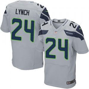 Hommes Nike Seattle Seahawks # 24 Marshawn Lynch Élite gris remplaçant NFL Maillot Magasin