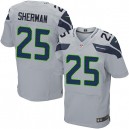 Men Nike Seattle Seahawks &25 Richard Sherman Elite Grey Alternate NFL Jersey