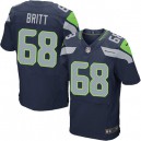 Men Nike Seattle Seahawks &68 Justin Britt Elite Steel Blue Team Color NFL Jersey