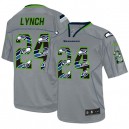 Men Nike Seattle Seahawks &24 Marshawn Lynch Elite New Lights Out Grey NFL Jersey