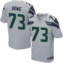 Men Nike Seattle Seahawks &73 Michael Bowie Elite Grey Alternate NFL Jersey