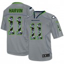 Men Nike Seattle Seahawks &11 Percy Harvin Elite New Lights Out Grey NFL Jersey