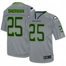 Men Nike Seattle Seahawks &25 Richard Sherman Elite Lights Out Grey NFL Jersey