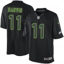Men Nike Seattle Seahawks &11 Percy Harvin Elite Black Impact NFL Jersey