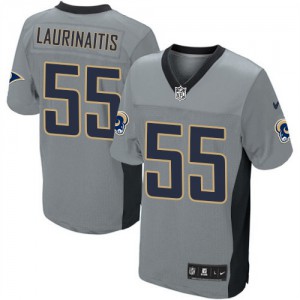 Hommes Nike St. Louis Rams # 55 James Laurinaitis Élite gris ombre NFL Maillot Magasin