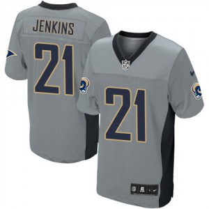 Hommes Nike St. Louis Rams # 21 Janoris Jenkins Élite gris ombre NFL Maillot Magasin