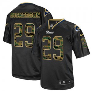 Hommes Nike St. Louis Rams # 29 Eric Dickerson Élite noire Camo Fashion NFL Maillot Magasin
