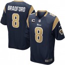 Youth Nike St. Louis Rams &8 Sam Bradford Elite Navy Blue Team Color C Patch NFL Jersey