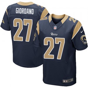 Hommes Nike St. Louis Rams # 27 Matt Giordano Élite bleu marine équipe NFL Maillot Magasin de couleur