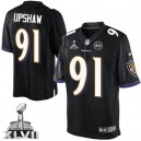 Youth Nike Baltimore Ravens &91 Courtney Upshaw Elite Black Alternate Super Bowl XLVII NFL Jersey