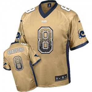 Hommes Nike St. Louis Rams # 8 Sam Bradford élite or Drift mode NFL Maillot Magasin