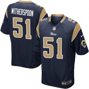 Jeunesse Nike St. Louis Rams # 51 Will Witherspoon Élite bleu marine couleur NFL maillot de Team Jeunesse Nike St. Louis Rams # 51 Will Witherspoon Élite bleu marine couleur NFL maillot de Team