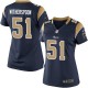 Women Nike St. Louis Rams &51 Will Witherspoon Elite Navy Blue Team Color NFL Jersey
