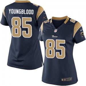 Femmes Nike St. Louis Rams # 85 Jack Youngblood Élite bleu marine équipe NFL Maillot Magasin de couleur