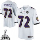 Youth Nike Baltimore Ravens &72 Kelechi Osemele Elite White Super Bowl XLVII NFL Jersey