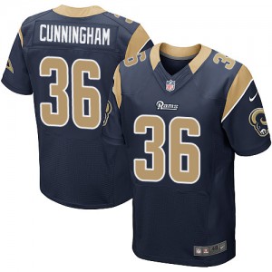 Hommes Nike St. Louis Rams # 36 Benny Cunningham élite bleu marine équipe NFL Maillot Magasin de couleur