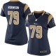 Women Nike St. Louis Rams &79 Greg Robinson Elite Navy Blue Team Color NFL Jersey