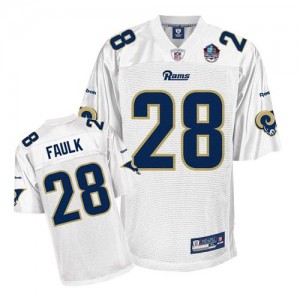 Reebok St. Louis Rams # 28 Marshall Faulk blanc Hall of Fame 2011 Throwback authentique NFL maillot Reebok St. Louis Rams # 28 Marshall Faulk blanc Hall of Fame 2011 Throwback authentique NFL maillot