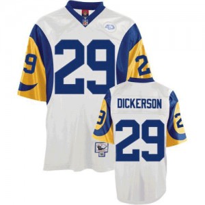 Mitchell et Ness St. Louis Rams # 29 Eric Dickerson authentique Throwback NFL maillot de blanc