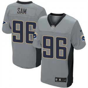 Hommes Nike St. Louis Rams # 96 Michael Sam Élite gris ombre NFL Maillot Magasin