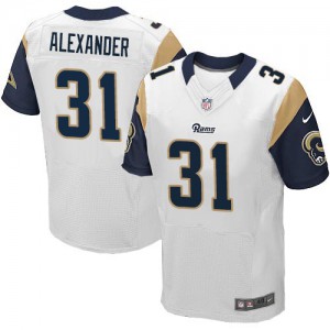 Hommes Nike St. Louis Rams # 31 Mo Alexander Élite blanc NFL Maillot Magasin