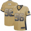 Women Nike St. Louis Rams &96 Michael Sam Elite Gold Drift Fashion NFL Jersey