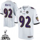 Youth Nike Baltimore Ravens &92 Haloti Ngata Elite White Super Bowl XLVII NFL Jersey
