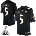 Youth Nike Baltimore Ravens &5 Joe Flacco Elite Black Alternate Super Bowl XLVII NFL Jersey