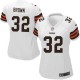 Women Nike Cleveland Browns &32 Jim Brown Elite White NFL Jersey