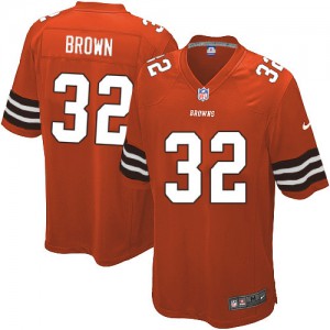 Jeunesse Browns de Cleveland Nike # 32 Jim Brown élite NFL de rechange Orange Maillot Magasin