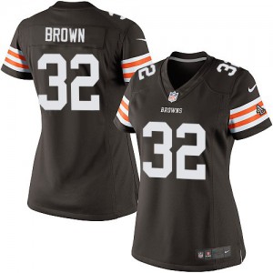 Femmes Nike Cleveland Browns # 32 Jim Brown élite brun équipe NFL Maillot Magasin de couleur