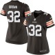 Women Nike Cleveland Browns &32 Jim Brown Elite Brown Team Color NFL Jersey