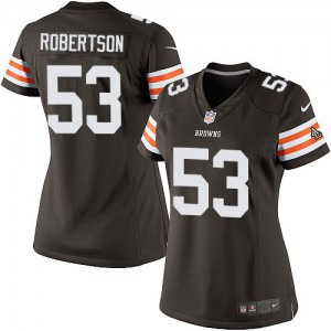 Femmes Nike Cleveland Browns # 53 Craig Robertson élite brun équipe NFL Maillot Magasin de couleur