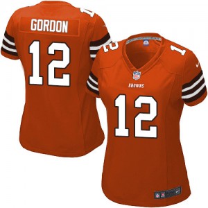 Femmes Nike Cleveland Browns # 12 Josh Gordon élite Orange alternent NFL Maillot Magasin