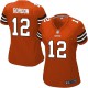 Women Nike Cleveland Browns &12 Josh Gordon Elite Orange Alternate NFL Jersey