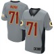 Hommes Nike Washington Redskins # 71 Charles Mann élite gris ombre NFL Maillot Magasin