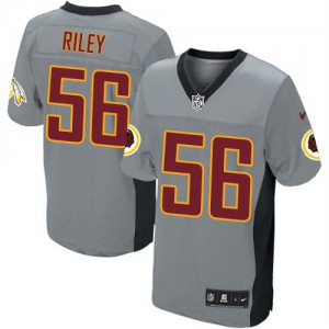Hommes Nike Washington Redskins # 56 Perry Riley Élite gris ombre NFL Maillot Magasin